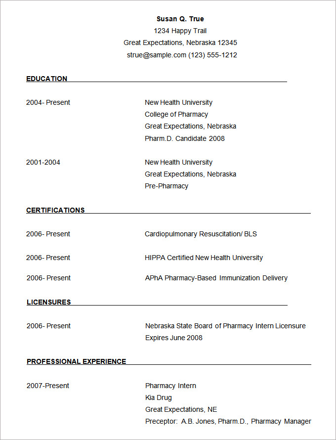 Microsoft Word Resume Template - 49+ Free Samples ...