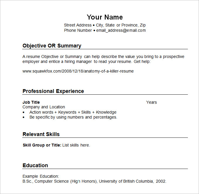 microsoft word chronological resume template