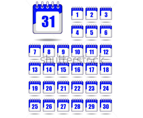 set of calendar icons 10