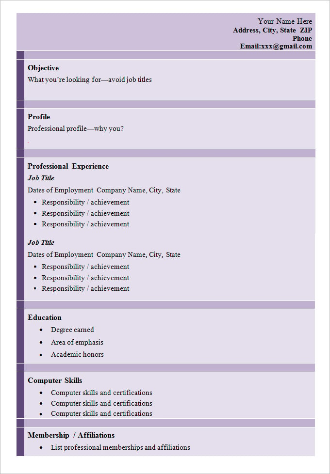 simple professional resume template1