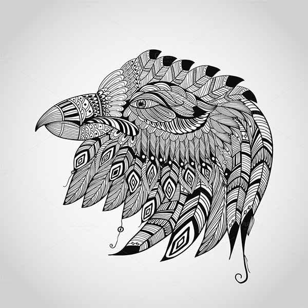 vector tattoo eagle head