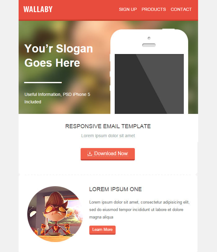 wallaby responsive email template