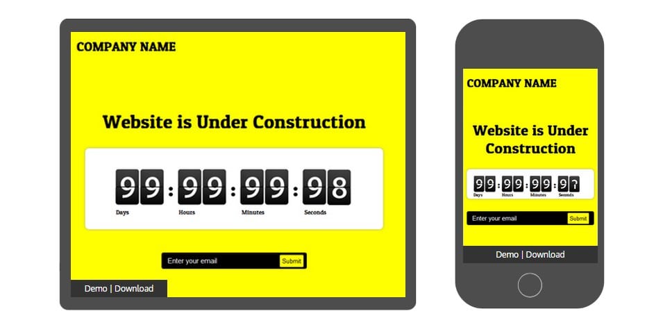 Website Under Construction Web and Mobile Template for Free
