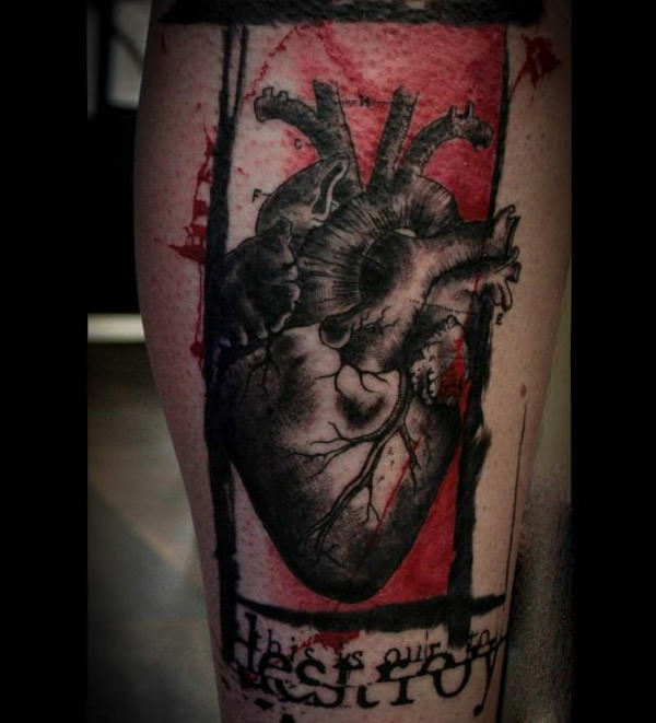 abstract heart tattoo