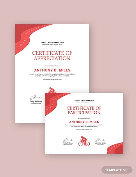 bike riding certificate