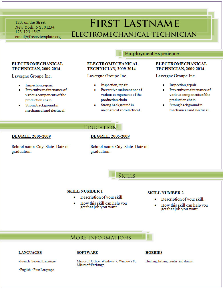 Simple Resume Template - 47+ Free Samples, Examples, Format Download ...