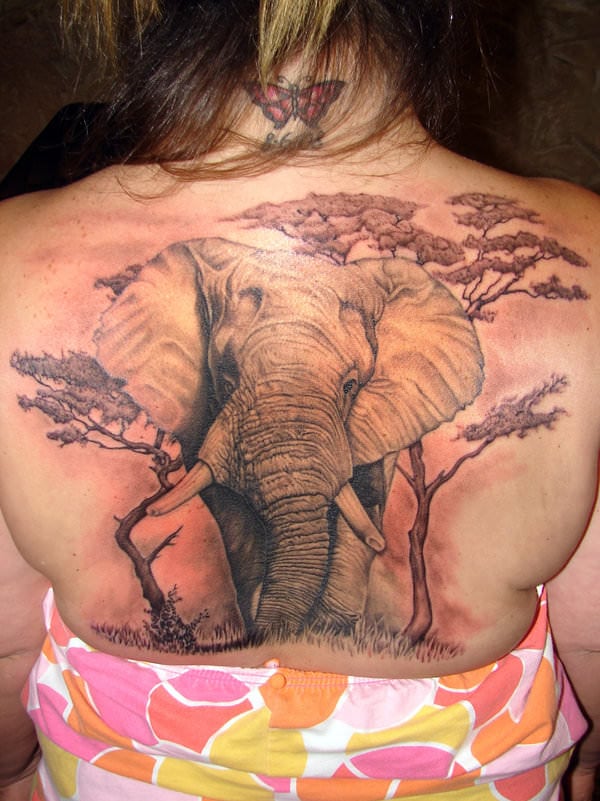 elephant tattoo finished