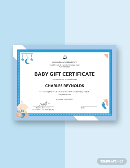 free baby gift certificate