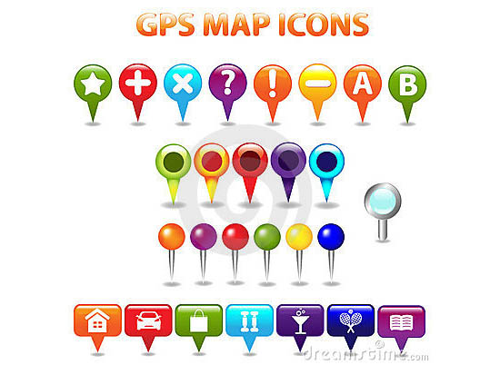 gps color map icons