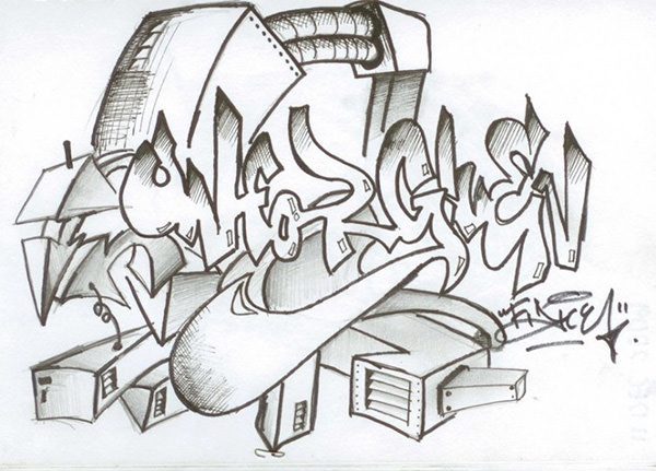 cool graffiti designs on paper