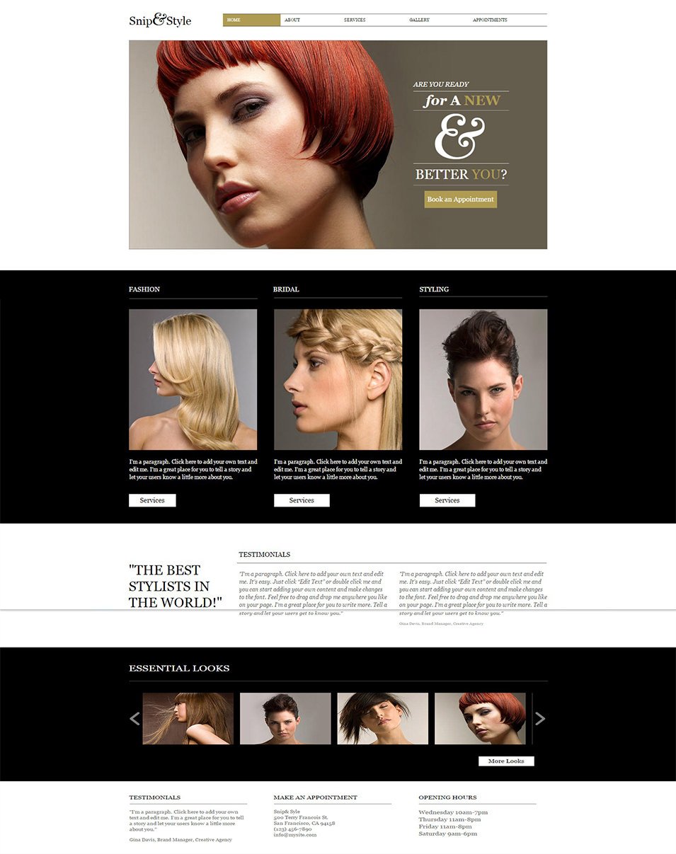 11+ Professional Website Themes & Templates for Hairstylists