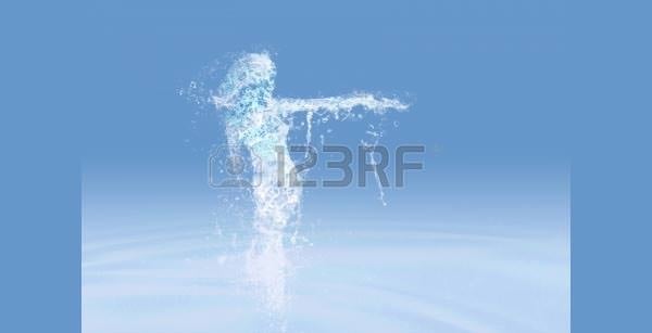illustration of water shaped girl background