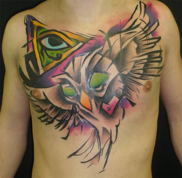 owl eye tattoo
