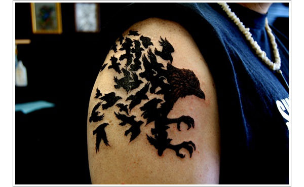 tribal bird tattoo designs for men on sleeve copy