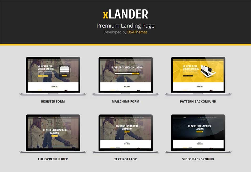 xlander premium landing page template preview