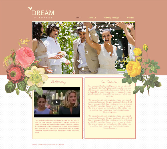 dream planners website template
