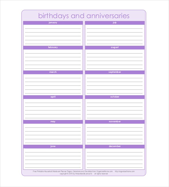 45 Birthday Calendar Templates PSD PDF Excel Free Premium 