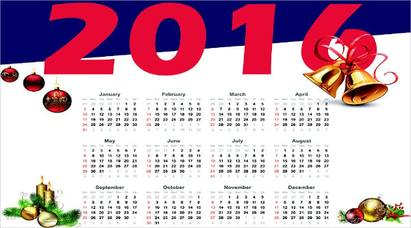 holiday calendar template