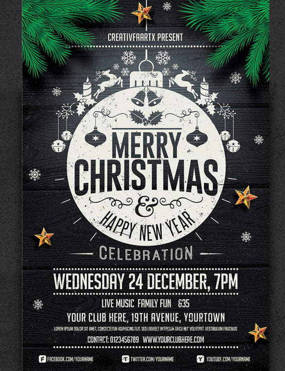 christmas flyer templates for photoshop free