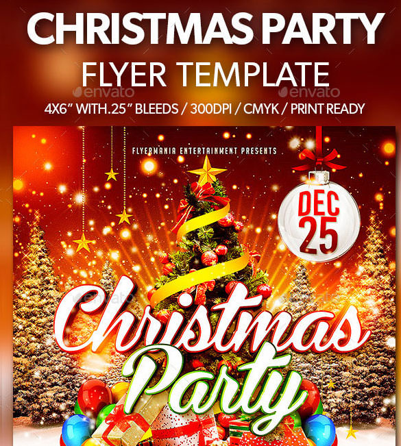 d christmas party flyer template in psd file
