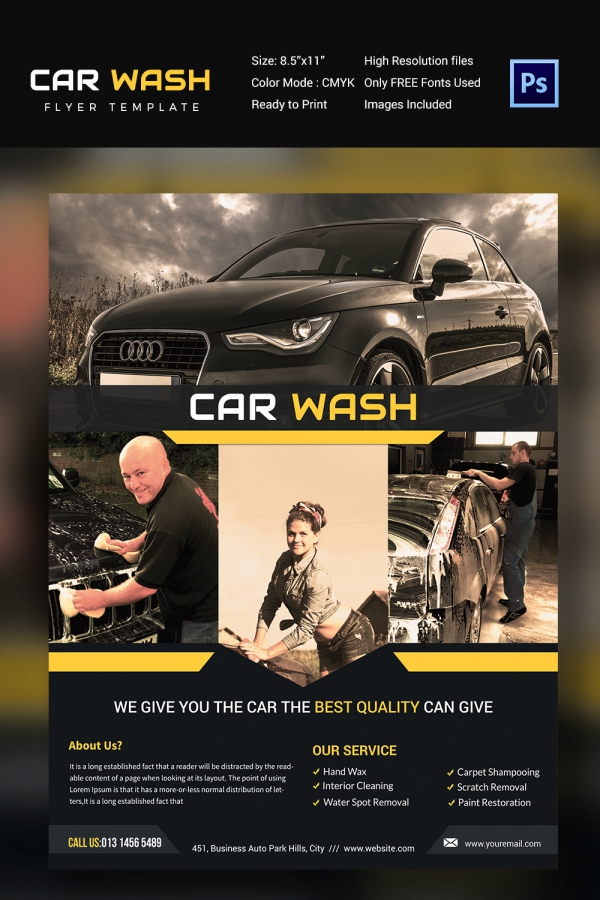 Best Quality Car Wash Flyer Template