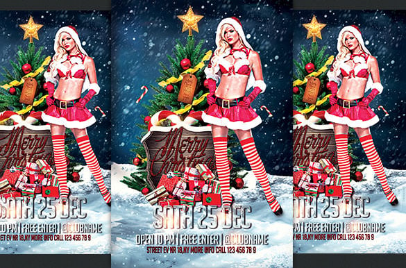 christmas sexy flyer template doc file download