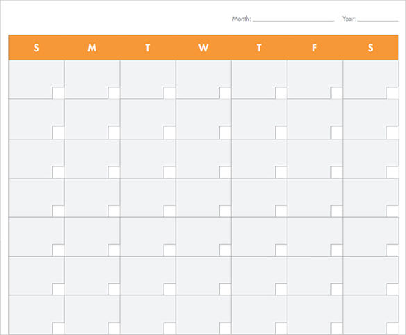 39+ Blank Calendar Template