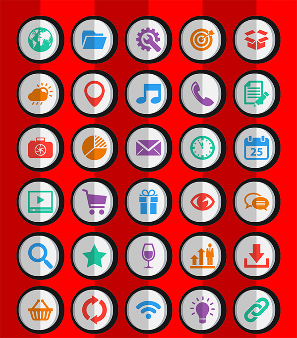 50 dynamic flat android icons