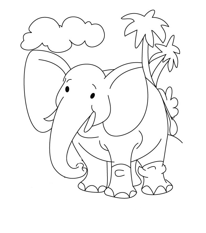 cute elephant outline template