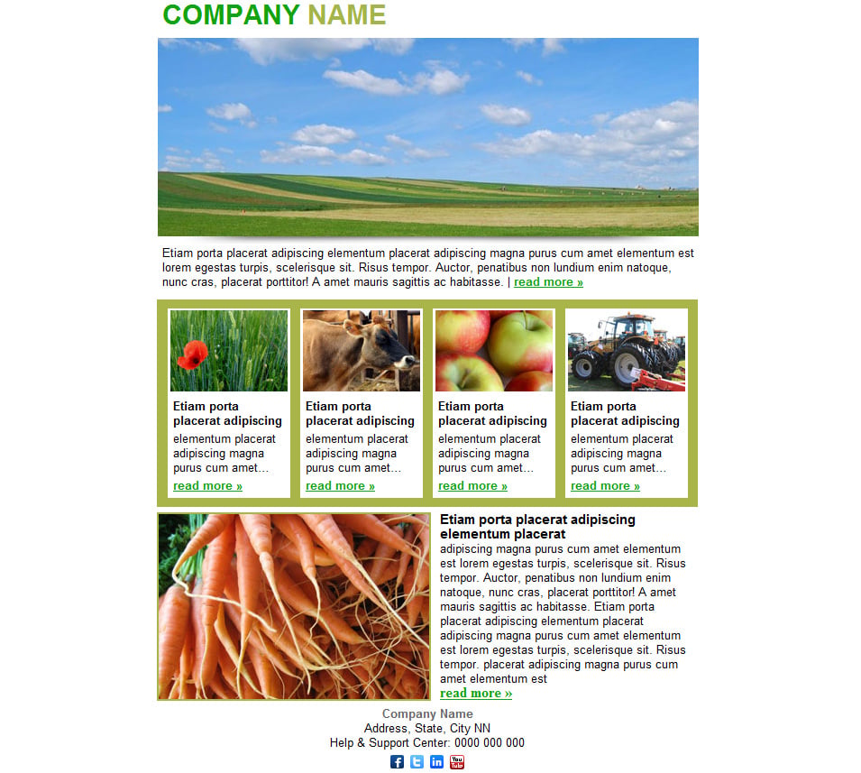 agricolture email newsletter templates
