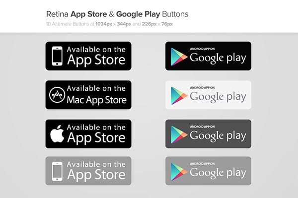 App store google play microsoft  button set Vector Image