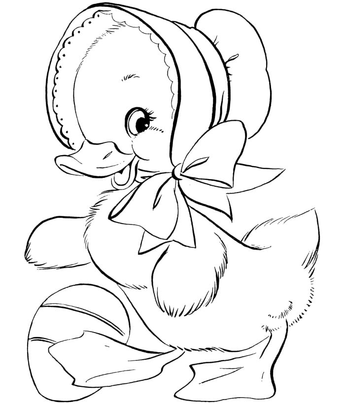 beautiful duck coloring page