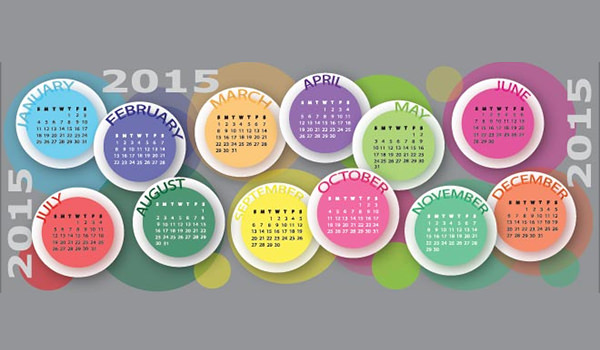 beautiful flat monthly circle 2015
