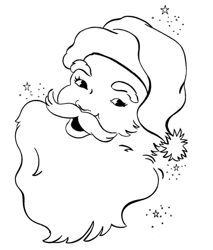 beautiful santa head coloring page