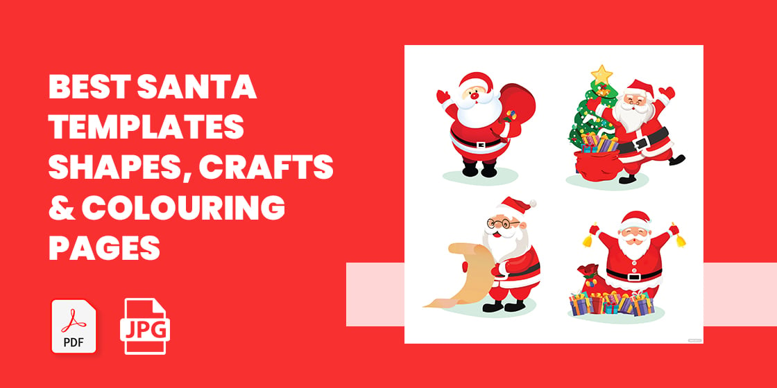 best santa templates shapes crafts colouring pages