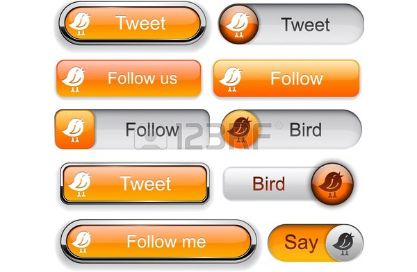 bird orange web buttons