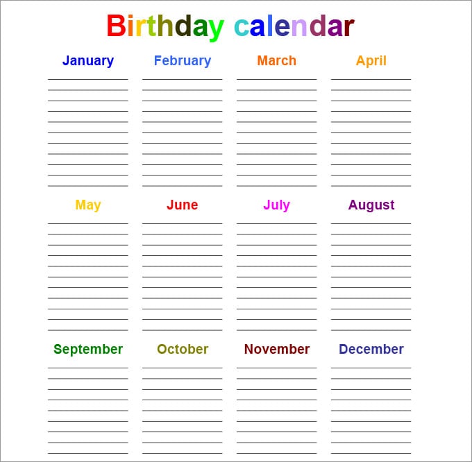 Perpetual Calendar - Calendar Template