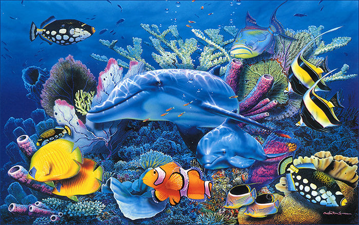 blue aquarium background