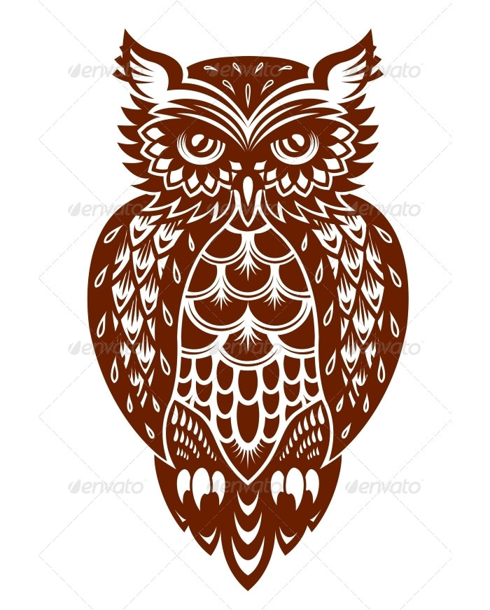 brown owl illustration