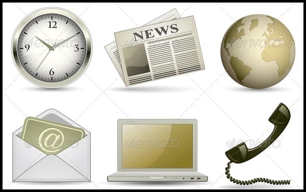 business-website-gold-icon-set