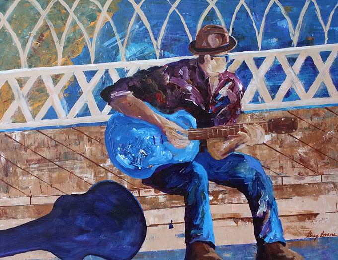 chattanooga bridge blues figurative painting