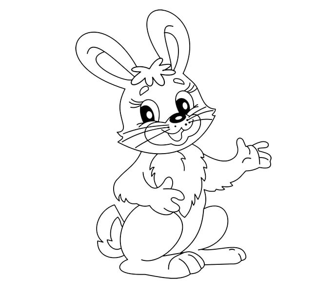 chinese new year rabbit coloring page