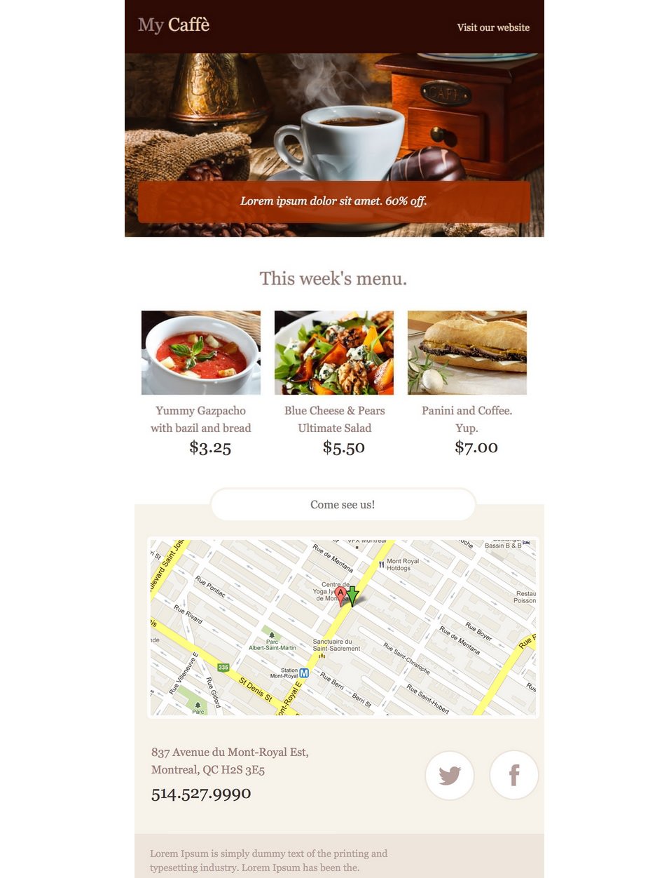 coffee email design template