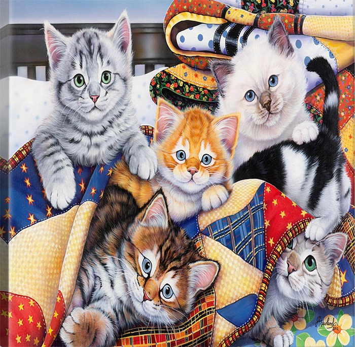 cozy kittens canvas wall art