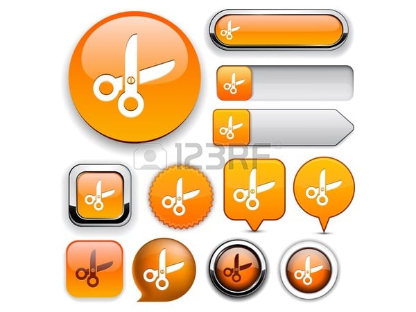cut orange design elements for website or app