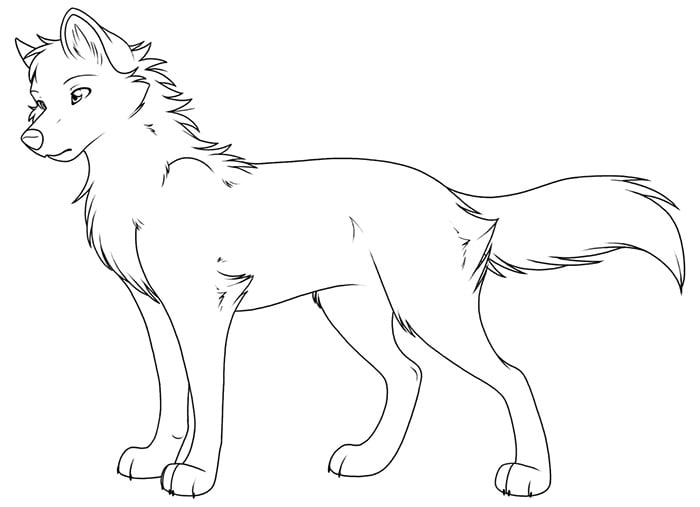 cute baby wolf coloring page
