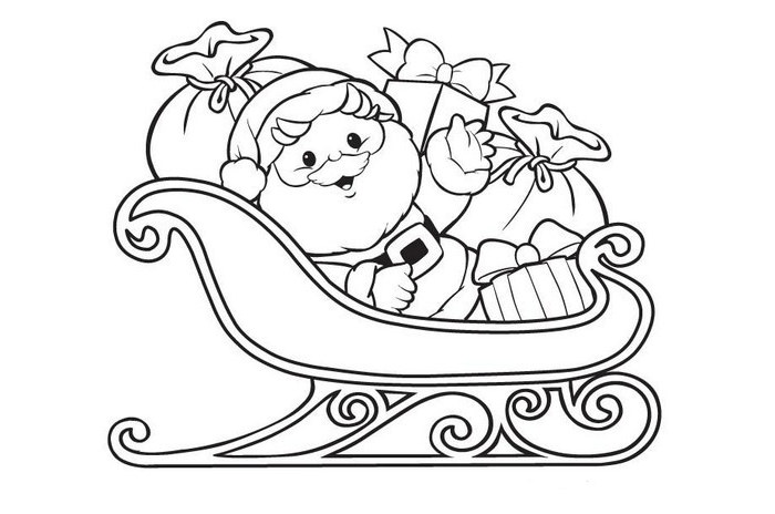 free vintage christmas image one horse open sleigh coloring page one horse open sleigh