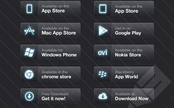 dark app download buttons