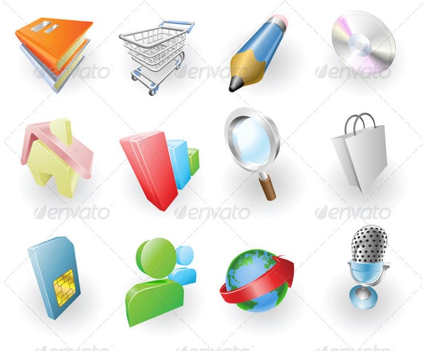 dynamic colour web and application icon set