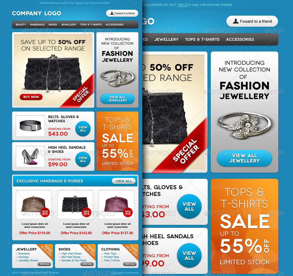 e commerce special offer email template design
